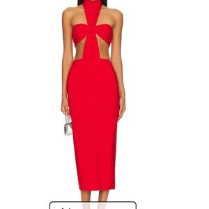 Runaway The Label Red Dani Midi Dress